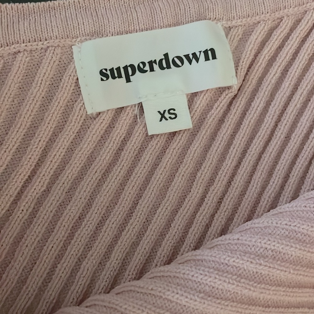 Superdown Lainey One Shoulder Ribbed Top In Dusty Rose - Picture 7 of 9